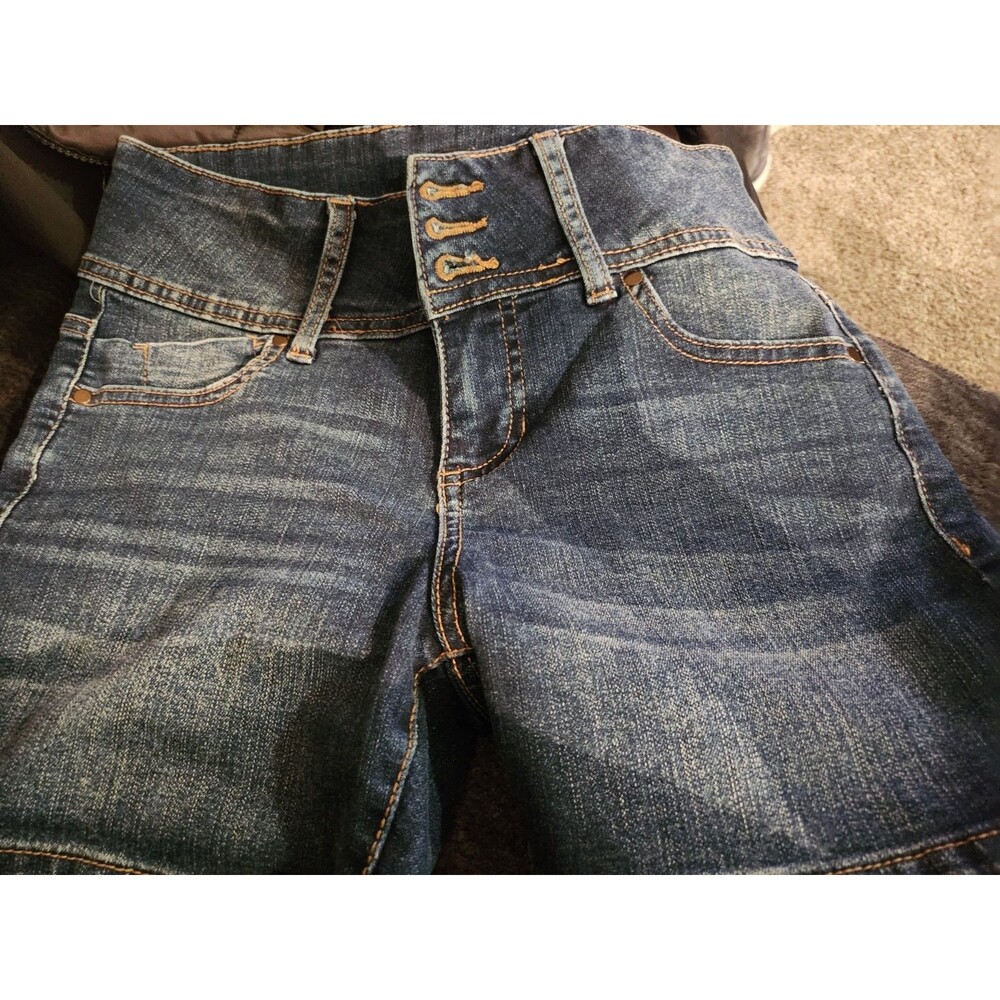 D. Jeans High Waist Denim Shorts Sz 4 Stretch  Blue Denim